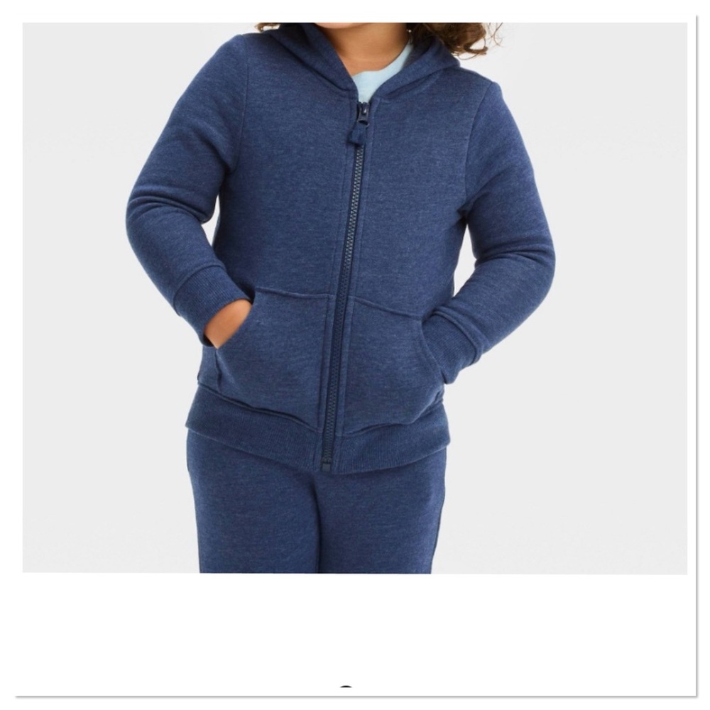 Toddler Boys Fleece Cat & Jack Blue Zip-Up Hoodie Sweatshirt